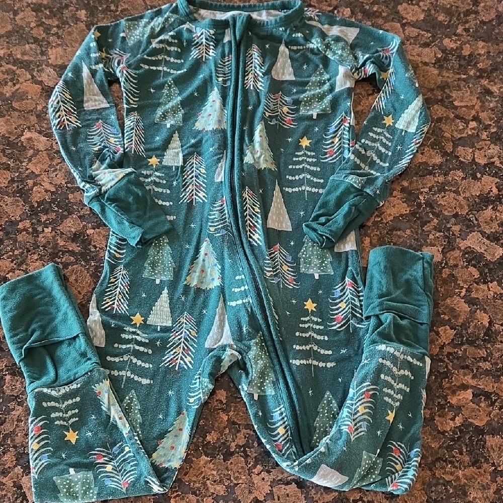Little Sleepies Green Tree Print Footies